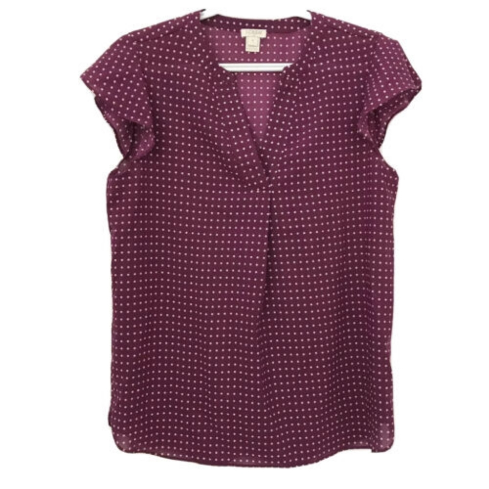 J Crew Womens Flutter Cap Sleeve Blouse